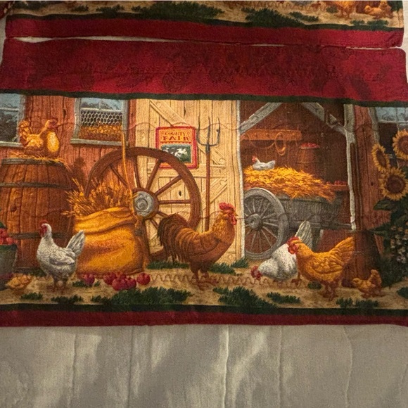 Hand made kitchen placemats. Chickens. Set of 4 - Picture 2 of 6